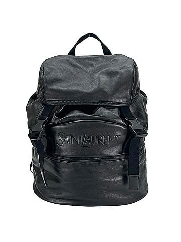 Saint Laurent Saint Laurent Men's Backpack, SAINT LAURENT PARIS, Leather &amp; Nylon, Black, Black Hardware (view 1)