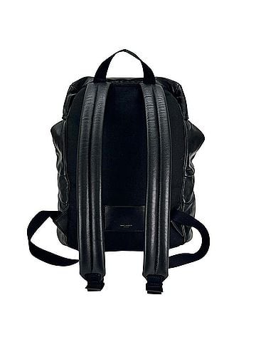 Saint Laurent Saint Laurent Men's Backpack, SAINT LAURENT PARIS, Leather &amp; Nylon, Black, Black Hardware (view 2)