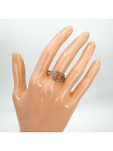 Hermès Hermes women's ring, Chaine d'Ancre Contour accessory, jewelry, Au750 18k rose gold, HERMES K18 pink diamond, approximately 3.5g (view 2)