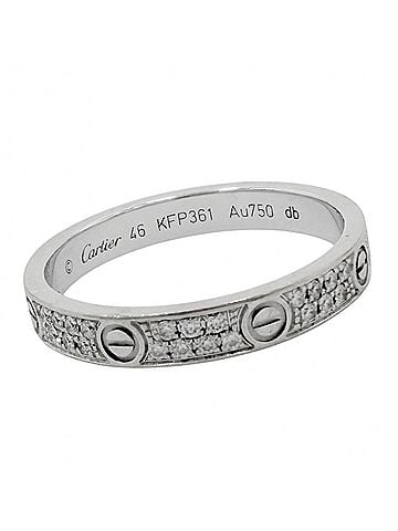 Cartier Cartier Women's Mini Love Ring, Pave Diamond 18K White Gold (Au750), Approx. 2.0g, Item No. B4218200 (view 1)