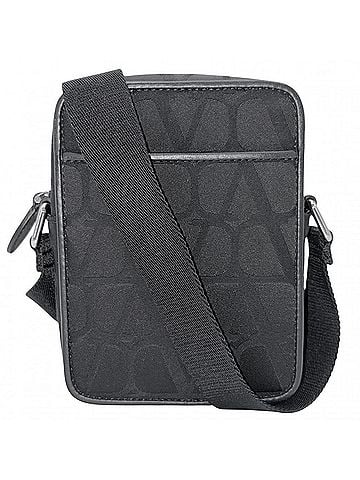 Valentino Garavani Valentino Garavani Men's Iconograph Shoulder Bag, Black with Silver Hardware. (view 1)