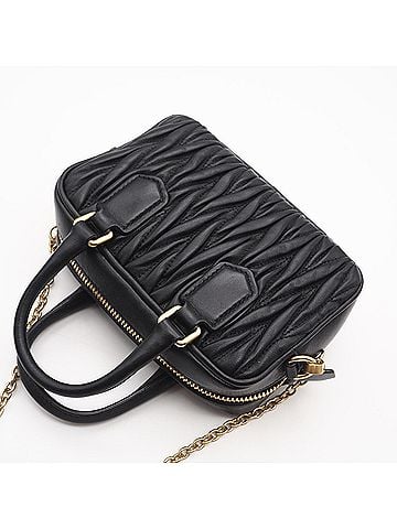 Miu Miu Miu Miu MIUMIU Arcadi Matelassé Nappa Leather Mini Shoulder Bag 5BP077, Black Lambskin Bag, Women's (view 2)