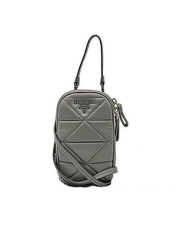 Prada PRADA Nappa Spectrum Inpunto Phone Pouch 1DH030 Shoulder Bag, Gray Lambskin, Women's (view 1)