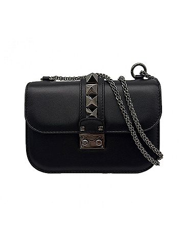 Valentino VALENTINO Calf Leather Medium Rockstud Shoulder Bag PW2B0398VIT0NO Black Women's (view 1)