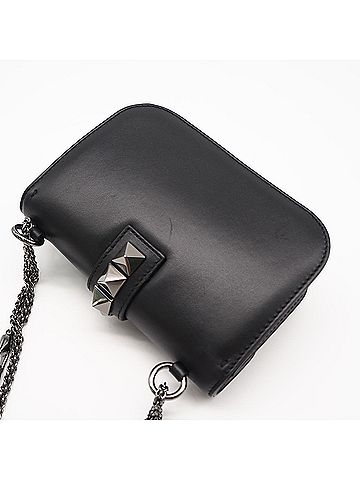 Valentino VALENTINO Calf Leather Medium Rockstud Shoulder Bag PW2B0398VIT0NO Black Women's (view 2)