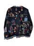Chico's 100% Cotton Floral Black Blue Red Jacket Size 1X - photo 2