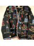 Chico's 100% Cotton Floral Black Blue Red Jacket Size 1X - photo 5
