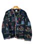 Chico's 100% Cotton Floral Black Blue Red Jacket Size 1X - photo 1