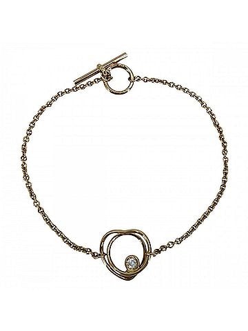 Hermès Hermes Women's Heart Vertige Coeur Bracelet, 18K Pink Gold (Au750), Diamond, Approx. 3.9g (view 1)