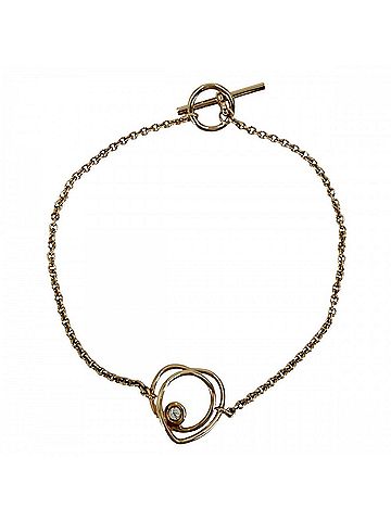 Hermès Hermes Women's Heart Vertige Coeur Bracelet, 18K Pink Gold (Au750), Diamond, Approx. 3.9g (view 2)