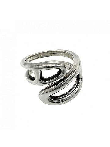 Hermès Hermes men's ring, Chaine d'Ancre twist accessory, jewelry, small item, HERMES 925 sterling silver, approximately 8.2g (view 1)
