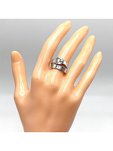 Hermès Hermes Double True Ring for Men and Women, Belt Accessory, Jewelry, Small Item, HERMES, Sterling Silver 925, Approx. 6.2g (view 2)