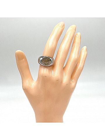Hermès Hermes men's ring, Sellier jewelry, accessory, combination, vintage, Au750, 18k gold, 925 sterling silver, approximately 13.8g. (view 2)