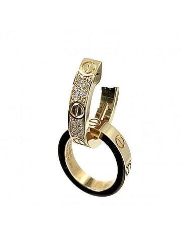 Cartier Cartier Women's Love Multiwear Hoop Earrings, 18K Yellow Gold (Au750), Diamonds, Approx. 5.7g (total) (view 1)