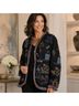 Chico's 100% Cotton Floral Black Blue Red Jacket Size 1X - photo 4