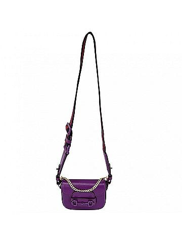 Gucci Gucci Women's Mini Horsebit 1955 Handbag Shoulder Bag Crossbody GUCCI 726863 Leather Purple Gold Hardware (view 1)