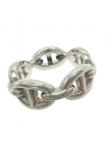 Hermès Hermes ring for women, Chaine d'Ancre Enchainée design, 925 sterling silver, approximately 5.6g. (view 1)