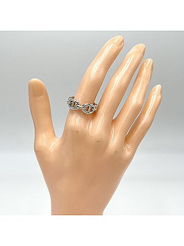 Hermès Hermes ring for women, Chaine d'Ancre Enchainée design, 925 sterling silver, approximately 5.6g. (view 2)