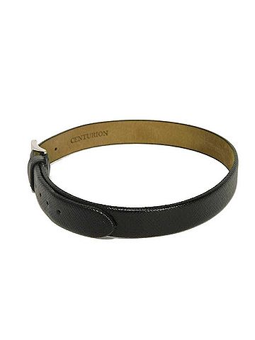Prada Prada choker, Saffiano leather, double bracelet, logo, silver, Centurion design, black, men's and women's. (view 2)