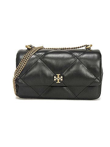Tory Burch Tory Burch Kira Diamond Quilted Mini Flap Bag with Chain Shoulder Strap, 2-Way Style, Double T Logo, Black, 154710, Men's &amp; Women's (view 1)