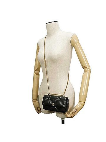 Tory Burch Tory Burch Kira Diamond Quilted Mini Flap Bag with Chain Shoulder Strap, 2-Way Style, Double T Logo, Black, 154710, Men's &amp; Women's (view 2)