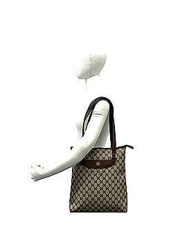 Gucci GUCCI Vintage GG Logo Leather Tote Bag/Handbag/Semi-Shoulder Bag, Brown, 62154 (view 2)