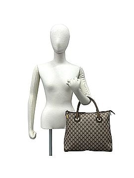 Gucci GUCCI (Old Gucci) Vintage GG Pattern Logo Hardware Leather Handbag Tote Bag Brown 98317 (view 2)