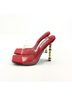 Cape Robbin 100% Faux Leather Solid Red Heels Size 6 - photo 3