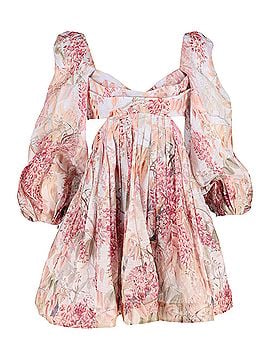 Zimmermann Zimmermann Botanica Bralette Mini Dress in Pink Silk (view 1)