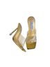 Cape Robbin 100% Faux Leather Solid Gold Multi Color Heels Size 6 - photo 1