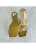 Cape Robbin 100% Faux Leather Solid Gold Multi Color Heels Size 6 - photo 6
