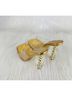 Cape Robbin 100% Faux Leather Solid Gold Multi Color Heels Size 6 - photo 7