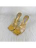 Cape Robbin 100% Faux Leather Solid Gold Multi Color Heels Size 6 - photo 4