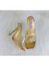 Cape Robbin 100% Faux Leather Solid Gold Multi Color Heels Size 6 - photo 3