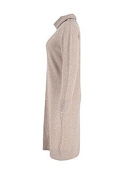 N.Peal N. Peal Roll Neck Long-sleeved Knit Midi Dress in Beige Cashmere (view 2)