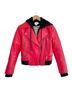 Alice + Olivia 100% Lambskin 95% Polyester 5% Elastane Solid Red Black Jacket Size XS - photo 1