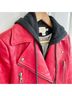 Alice + Olivia 100% Lambskin 95% Polyester 5% Elastane Solid Red Black Jacket Size XS - photo 6