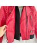 Alice + Olivia 100% Lambskin 95% Polyester 5% Elastane Solid Red Black Jacket Size XS - photo 9