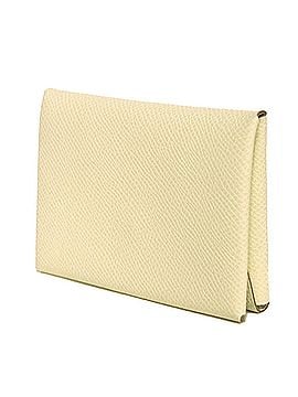 Hermès Hermes Calvi Duo Coin Case, Epsom Pressed Calfskin Card Veau Epsom, Jaune Milton, W Stamp, Men's/Women's. (view 2)