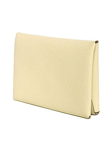 Hermès Hermes Calvi Duo Coin Case, Epsom Pressed Calfskin Card Veau Epsom, Jaune Milton, W Stamp, Men's/Women's. (view 2)