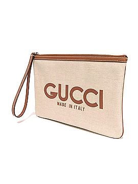 Gucci Gucci GUCCI Clutch Bag Logo Print Pouch Canvas Brown GG Supreme Cotton Linen Natural 777165 FACUL 8451 Men's (view 2)