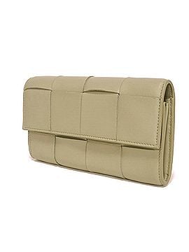 Bottega Veneta Bottega Veneta Cassette Large Flap Wallet, Sage, RFID, Maxi Intrecciato Travertine, 667433 VCQC4 2916, Men's &amp; Women's (view 2)