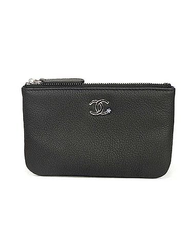 Chanel Chanel Coin Case, Coco Mark, Petite Camellia, Mini Zip Pouch, Goat Leather, Multicolor Pattern, Wallet, CC Black, A81659, Women's (view 1)