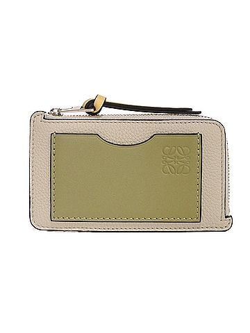 Loewe LOEWE Coin Case, Card Holder, Calfskin, Eucalyptus Fragment Anagram, Shell Grey, C660Z40X07 5666, Men's &amp; Women's (view 1)