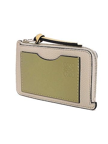 Loewe LOEWE Coin Case, Card Holder, Calfskin, Eucalyptus Fragment Anagram, Shell Grey, C660Z40X07 5666, Men's &amp; Women's (view 2)