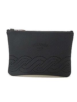 Hermès Hermes HERMES Pouch Neo Bain Torsades Marine PM Nylon Logo Embossed Rope Perforation Florence Manrik Black H104894M Men's Women's (view 1)