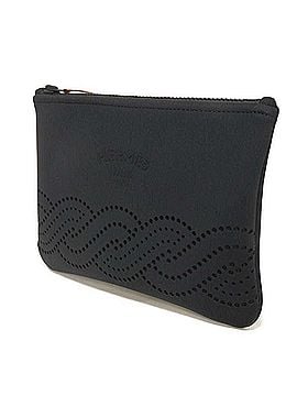Hermès Hermes HERMES Pouch Neo Bain Torsades Marine PM Nylon Logo Embossed Rope Perforation Florence Manrik Black H104894M Men's Women's (view 2)