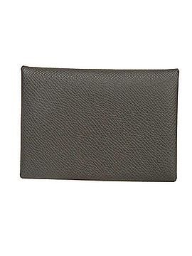 Hermès Hermes Calvi Duo Coin Case, Epsom Calfskin, Dark Gray, Card Veau Graphite, U Stamp, Men's/Women's. (view 1)