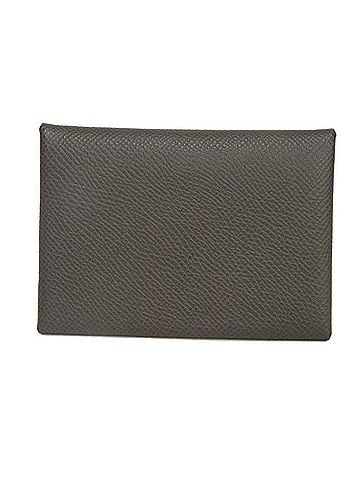 Hermès Hermes Calvi Duo Coin Case, Epsom Calfskin, Dark Gray, Card Veau Graphite, U Stamp, Men's/Women's. (view 1)