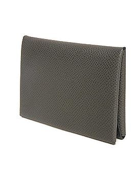 Hermès Hermes Calvi Duo Coin Case, Epsom Calfskin, Dark Gray, Card Veau Graphite, U Stamp, Men's/Women's. (view 2)